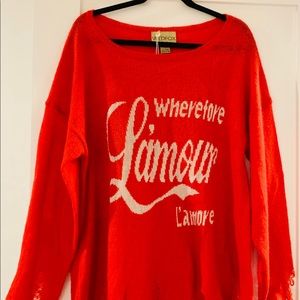 Distressed Wildfox Red Sweater